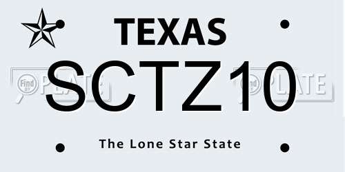 SCTZ10 Texas License Plate