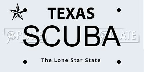 SCUBA Texas License Plate