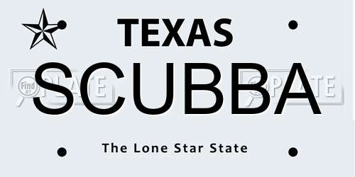 SCUBBA Texas License Plate