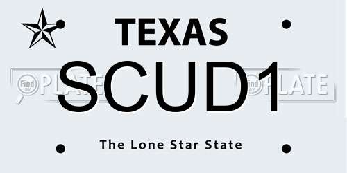 SCUD1 Texas License Plate
