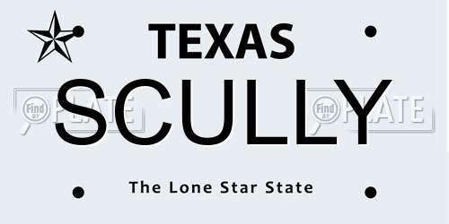 SCULLY Texas License Plate