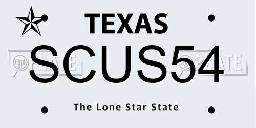 SCUS54 Texas License Plate