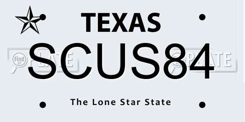SCUS84 Texas License Plate