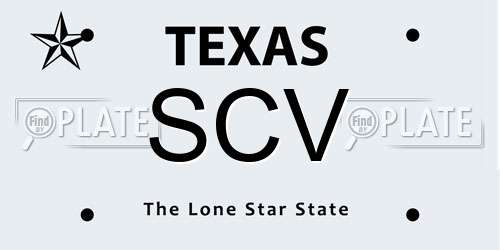 SCV Texas License Plate
