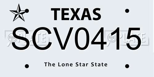 SCV0415 Texas License Plate