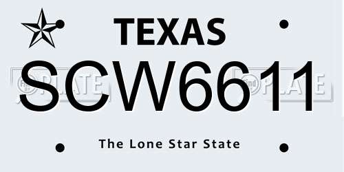SCW6611 Texas License Plate
