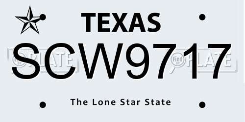 SCW9717 Texas License Plate