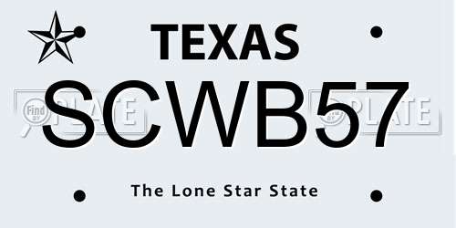 SCWB57 Texas License Plate