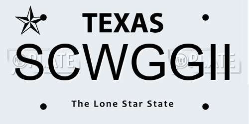 SCWGGII Texas License Plate