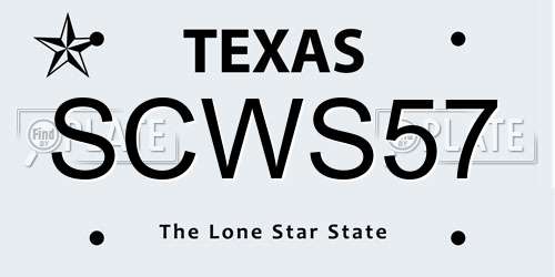 SCWS57 Texas License Plate