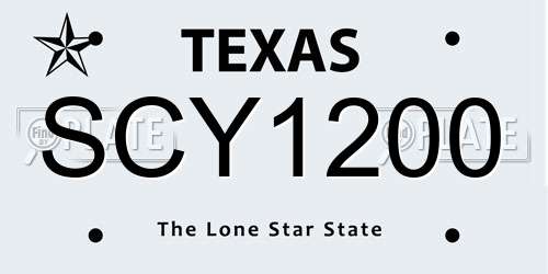 SCY1200 Texas License Plate
