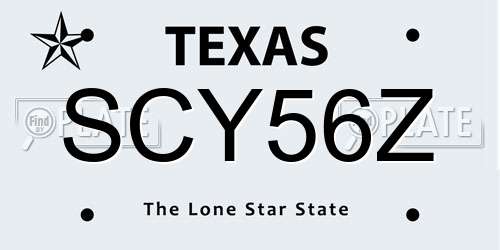 SCY56Z Texas License Plate