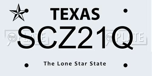 SCZ21Q Texas License Plate