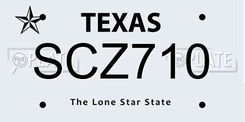SCZ710 Texas License Plate
