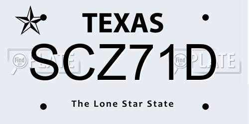 SCZ71D Texas License Plate