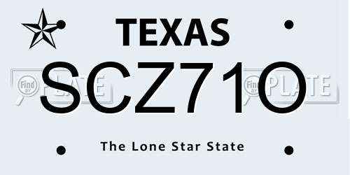 SCZ71O Texas License Plate