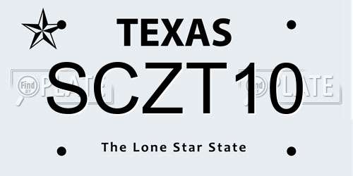 SCZT10 Texas License Plate