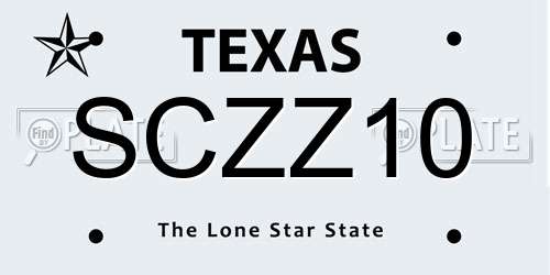 SCZZ10 Texas License Plate