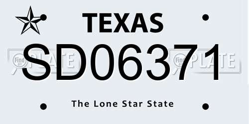 SD06371 Texas License Plate