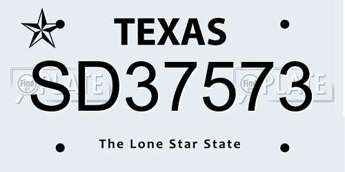 SD37573 Texas License Plate