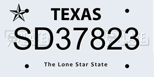 SD37823 Texas License Plate