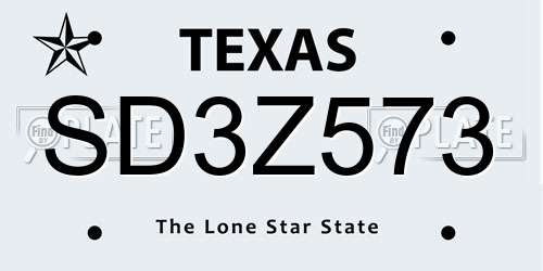 SD3Z573 Texas License Plate