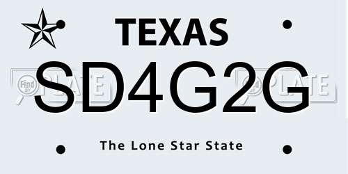 SD4G2G Texas License Plate