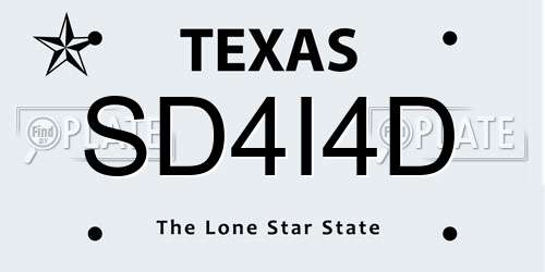 SD4I4D Texas License Plate