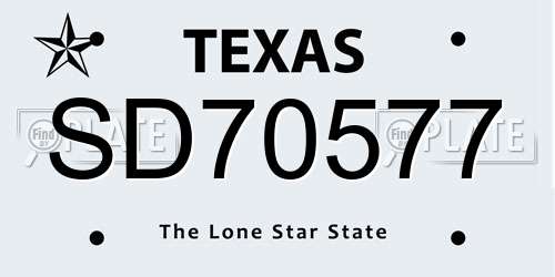 SD70577 Texas License Plate