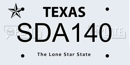 SDA140 Texas License Plate