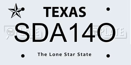 SDA14O Texas License Plate