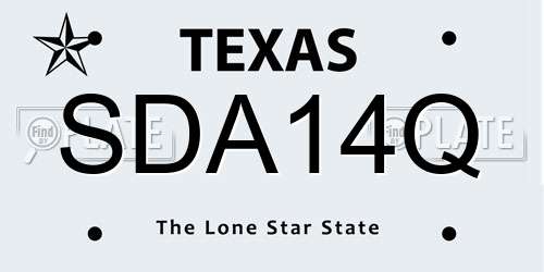 SDA14Q Texas License Plate
