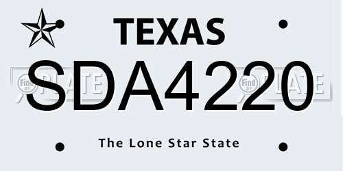 SDA4220 Texas License Plate