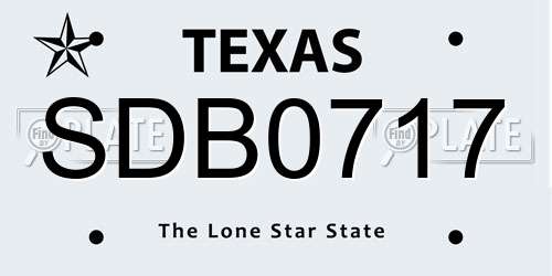 SDB0717 Texas License Plate