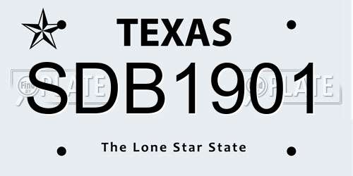 SDB1901 Texas License Plate