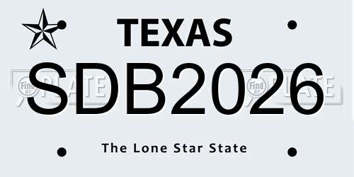 SDB2026 Texas License Plate