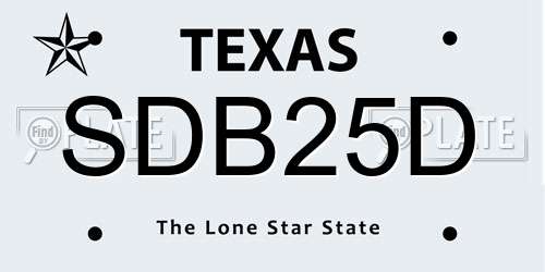 SDB25D Texas License Plate