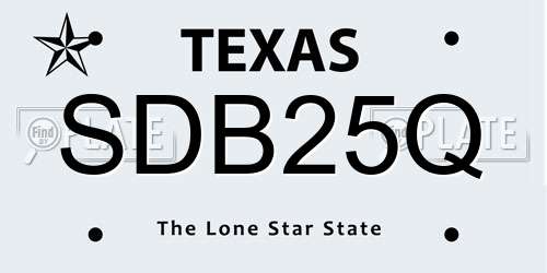 SDB25Q Texas License Plate