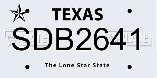 SDB2641 Texas License Plate