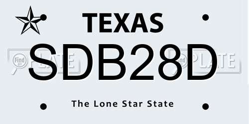 SDB28D Texas License Plate