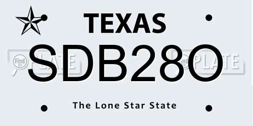 SDB28O Texas License Plate
