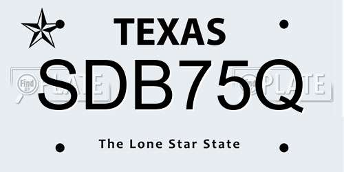 SDB75Q Texas License Plate