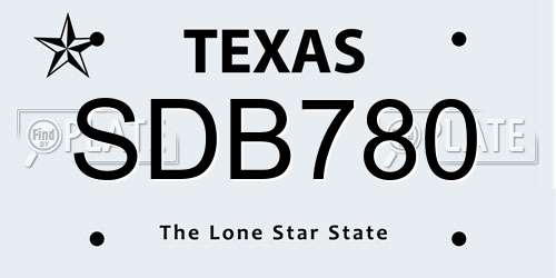 SDB780 Texas License Plate