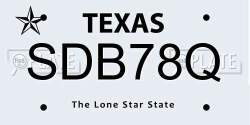 SDB78Q Texas License Plate