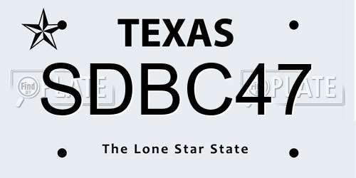SDBC47 Texas License Plate