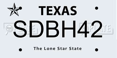 SDBH42 Texas License Plate