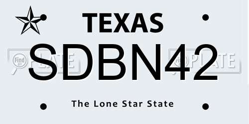 SDBN42 Texas License Plate