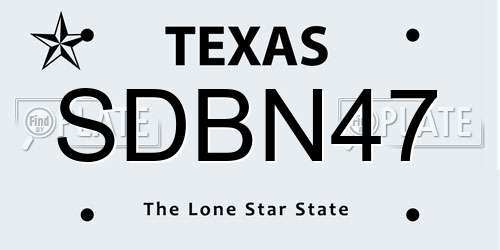 SDBN47 Texas License Plate