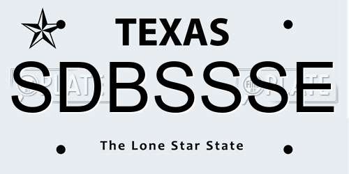 SDBSSSE Texas License Plate