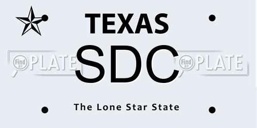 SDC Texas License Plate